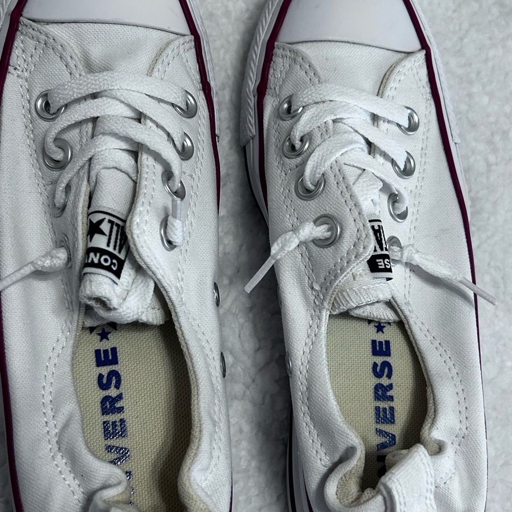 Converse White and Purple Sneakers